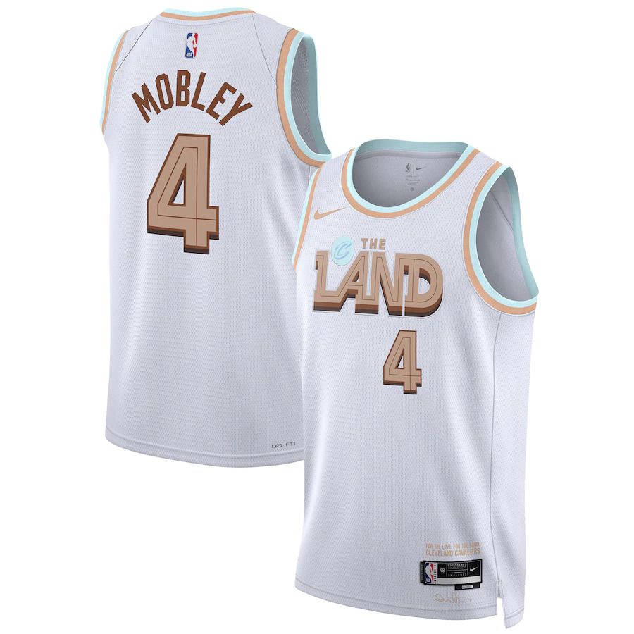 Men Cleveland Cavaliers #4 Evan Mobley Nike White City Edition 2022-23 Swingman NBA Jersey->customized nba jersey->Custom Jersey